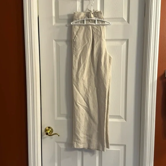 tan linen blend Loft Peyton trouser size 4 - Picture 1 of 6